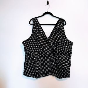 Torrid v neck peplum top, polkadot top size 5